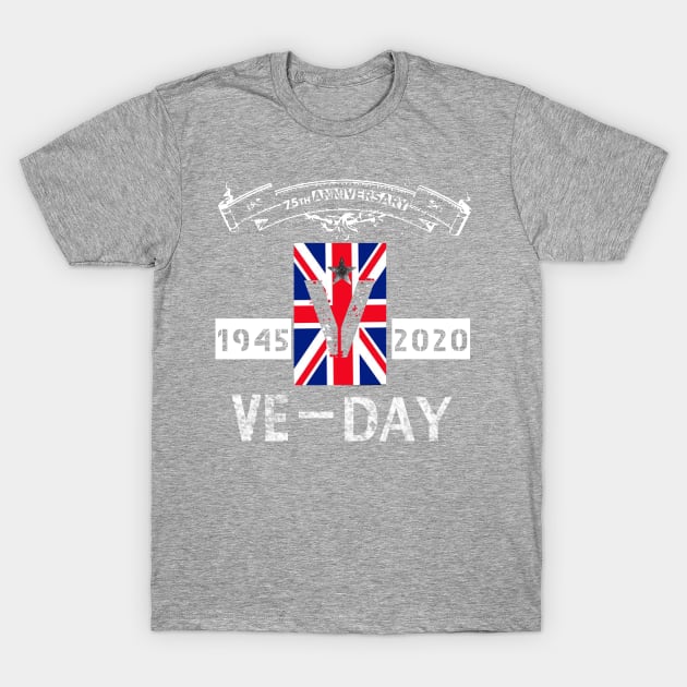 V-E Day 75th Anniversary V T-Shirt by Halmoswi